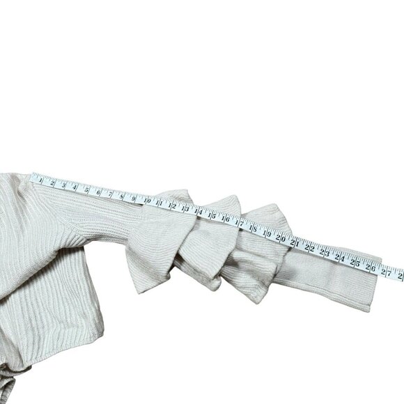 Club Monaco ASAL 100% Merino Wool Tiered Ruffle Sleeves Pullover Sweater Sz M - Picture 10 of 12